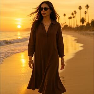 halter neck a line dress Tie Halter Neck A-Line Poplin Midi Dress – shopaleena main image 0